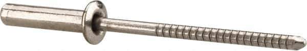 RivetKing - Size 46 Dome Head Stainless Steel Closed End Sealing Blind Rivet - Stainless Steel Mandrel, 0.313" to 3/8" Grip, 1/4" Head Diam, 0.129" to 0.133" Hole Diam, 0.61" Length Under Head, 1/8" Body Diam - Exact Tool & Supply