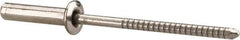 RivetKing - Size 46 Dome Head Stainless Steel Closed End Sealing Blind Rivet - Stainless Steel Mandrel, 0.313" to 3/8" Grip, 1/4" Head Diam, 0.129" to 0.133" Hole Diam, 0.61" Length Under Head, 1/8" Body Diam - Exact Tool & Supply