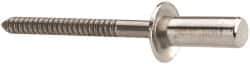 RivetKing - Size 64 Dome Head Stainless Steel Closed End Sealing Blind Rivet - Stainless Steel Mandrel, 0.188" to 1/4" Grip, 3/8" Head Diam, 0.192" to 0.196" Hole Diam, 0.531" Length Under Head, 3/16" Body Diam - Exact Tool & Supply