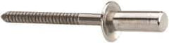 RivetKing - Size 64 Dome Head Stainless Steel Closed End Sealing Blind Rivet - Stainless Steel Mandrel, 0.188" to 1/4" Grip, 3/8" Head Diam, 0.192" to 0.196" Hole Diam, 0.531" Length Under Head, 3/16" Body Diam - Exact Tool & Supply