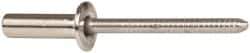 RivetKing - Size 66 Dome Head Stainless Steel Closed End Sealing Blind Rivet - Stainless Steel Mandrel, 0.251" to 3/8" Grip, 3/8" Head Diam, 0.192" to 0.196" Hole Diam, 0.656" Length Under Head, 3/16" Body Diam - Exact Tool & Supply