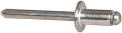 RivetKing - Size 84 Dome Head Aluminum Open End Blind Rivet - Aluminum Mandrel, 0.02" to 1/4" Grip, 1/2" Head Diam, 0.257" to 0.261" Hole Diam, 1/2" Length Under Head, 1/4" Body Diam - Exact Tool & Supply