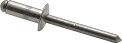 RivetKing - Size 86 Dome Head Aluminum Open End Blind Rivet - Aluminum Mandrel, 0.251" to 3/8" Grip, 1/2" Head Diam, 0.257" to 0.261" Hole Diam, 5/8" Length Under Head, 1/4" Body Diam - Exact Tool & Supply