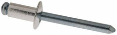 RivetKing - Size 84 Dome Head Aluminum Open End Blind Rivet - Steel Mandrel, 0.02" to 1/4" Grip, 1/2" Head Diam, 0.257" to 0.261" Hole Diam, 1/2" Length Under Head, 1/4" Body Diam - Exact Tool & Supply