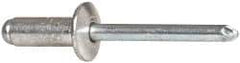 RivetKing - Size 86 Dome Head Aluminum Open End Blind Rivet - Steel Mandrel, 0.251" to 3/8" Grip, 1/2" Head Diam, 0.257" to 0.261" Hole Diam, 5/8" Length Under Head, 1/4" Body Diam - Exact Tool & Supply