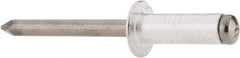 RivetKing - Size 88 Dome Head Aluminum Open End Blind Rivet - Steel Mandrel, 0.376" to 1/2" Grip, 1/2" Head Diam, 0.257" to 0.261" Hole Diam, 3/4" Length Under Head, 1/4" Body Diam - Exact Tool & Supply
