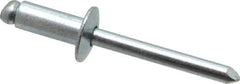 RivetKing - Size 86 Dome Head Steel Open End Blind Rivet - Steel Mandrel, 0.251" to 3/8" Grip, 1/2" Head Diam, 0.257" to 0.261" Hole Diam, 5/8" Length Under Head, 1/4" Body Diam - Exact Tool & Supply