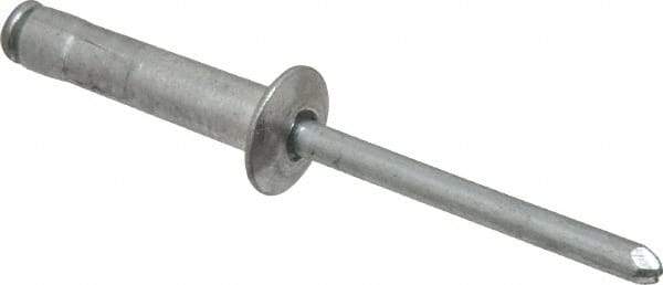 RivetKing - Size 68-610 Dome Head Aluminum Multi Grip Blind Rivet - Steel Mandrel, 1/2" to 0.67" Grip, 3/8" Head Diam, 0.192" to 0.196" Hole Diam, 0.952" Length Under Head, 3/16" Body Diam - Exact Tool & Supply