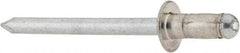 RivetKing - Size 62-63 Dome Head Steel Multi Grip Blind Rivet - Steel Mandrel, 0.047" to 0.187" Grip, 3/8" Head Diam, 0.192" to 0.196" Hole Diam, 0.413" Length Under Head, 3/16" Body Diam - Exact Tool & Supply