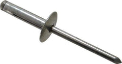 RivetKing - Size 0625 Large Flange Head Aluminum Tri Folding Blind Rivet - Aluminum Mandrel, 0.04" to 0.354" Grip, 0.55" Head Diam, 0.196" to 0.209" Hole Diam, 0.92" Length Under Head, 3/16" Body Diam - Exact Tool & Supply