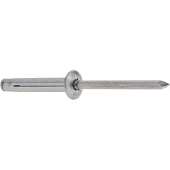 RivetKing - Size 0640 Dome Head Aluminum Tri Folding Blind Rivet - Aluminum Mandrel, 0.157" to 5/8" Grip, 0.386" Head Diam, 0.196" to 0.209" Hole Diam, 1.2" Length Under Head, 3/16" Body Diam - Exact Tool & Supply