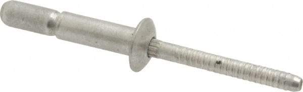 RivetKing - Size 67 Dome Head Aluminum Structural with Locking Stem Blind Rivet - Aluminum Mandrel, 0.214" to 0.437" Grip, 0.385" Head Diam, 0.191" to 0.201" Hole Diam, 0.572" Length Under Head, 3/16" Body Diam - Exact Tool & Supply