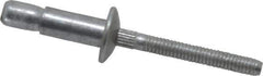 RivetKing - Size 86 Dome Head Aluminum Structural with Locking Stem Blind Rivet - Aluminum Mandrel, 0.08" to 3/8" Grip, 0.525" Head Diam, 0.261" to 0.272" Hole Diam, 0.56" Length Under Head, 1/4" Body Diam - Exact Tool & Supply