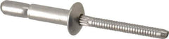 RivetKing - Size 67 Dome Head Stainless Steel Structural with Locking Stem Blind Rivet - Stainless Steel Mandrel, 0.214" to 0.437" Grip, 0.385" Head Diam, 0.194" to 0.204" Hole Diam, 0.572" Length Under Head, 3/16" Body Diam - Exact Tool & Supply