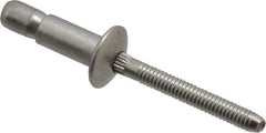 RivetKing - Size 86 Dome Head Stainless Steel Structural with Locking Stem Blind Rivet - Stainless Steel Mandrel, 0.08" to 3/8" Grip, 0.525" Head Diam, 0.261" to 0.276" Hole Diam, 0.56" Length Under Head, 1/4" Body Diam - Exact Tool & Supply