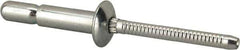 RivetKing - Size 67 Dome Head Steel Structural with Locking Stem Blind Rivet - Steel Mandrel, 0.214" to 0.437" Grip, 0.385" Head Diam, 0.194" to 0.204" Hole Diam, 0.572" Length Under Head, 3/16" Body Diam - Exact Tool & Supply