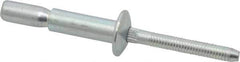 RivetKing - Size 810 Dome Head Steel Structural with Locking Stem Blind Rivet - Steel Mandrel, 0.35" to 5/8" Grip, 0.525" Head Diam, 0.261" to 0.276" Hole Diam, 0.81" Length Under Head, 1/4" Body Diam - Exact Tool & Supply
