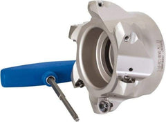 Iscar - 6 Inserts, 4" Cutter Diam, 0.08" Max Depth of Cut, Indexable High-Feed Face Mill - 1-1/2" Arbor Hole Diam, 2" High, FF FW Toolholder, FF WO..09 Inserts, Series FeedMill - Exact Tool & Supply