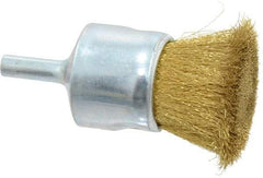 Anderson - 1" Brush Diam, Crimped, End Brush - 1/4" Diam Shank, 20,000 Max RPM - Exact Tool & Supply