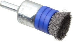 Anderson - 3/4" Brush Diam, Crimped, Flared End Brush - 1/4" Diam Shank, 20,000 Max RPM - Exact Tool & Supply