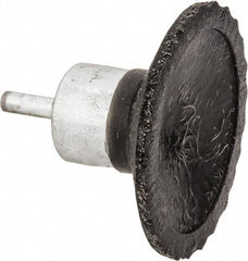 Anderson - 2-3/4" Brush Diam, Crimped, Encapsulated, Flared End Brush - 1/4" Diam Shank, 16,000 Max RPM - Exact Tool & Supply