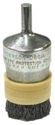 Anderson - 1" Brush Diam, Crimped, Flared End Brush - 1/4" Diam Shank, 10,000 Max RPM - Exact Tool & Supply