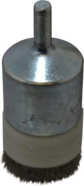 Anderson - 1" Brush Diam, Crimped, Flared End Brush - 1/4" Diam Shank, 10,000 Max RPM - Exact Tool & Supply