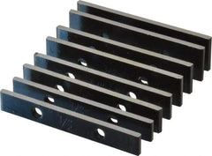 Value Collection - 8 Piece, 3-1/2 Inch Long x 5/32 Inch Thick, Steel Thin Parallel Set - 1/2 to 7/8 Inch High, 55-60 RC Hardness - Exact Tool & Supply