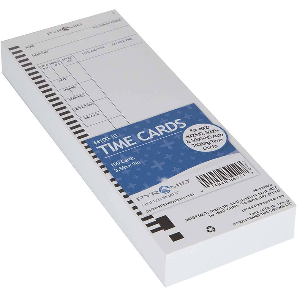 Pyramid - Time Cards & Time Clock Accessories Type: Weekly/Bi-Weekly/Twice Monthly Time Cards For Use With: PTI - M-4000 Time Recorder - Exact Tool & Supply