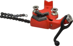 Ridgid - 1/8 to 4" Pipe Capacity, Manual Chain Vise - Bolt Down, Cast Iron, Model Number BC410 - Exact Tool & Supply