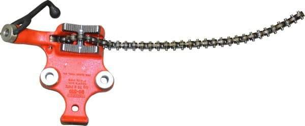 Ridgid - 1/8 to 5" Pipe Capacity, Manual Chain Vise - Bolt Down, Cast Iron, Model Number BC510 - Exact Tool & Supply