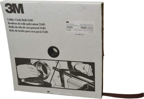 3M - 1" x 50 Yd Aluminum Oxide Cloth Roll - Medium Grade, X Weighted Backing - Exact Tool & Supply
