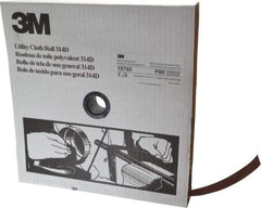3M - 1" x 50 Yd 80 Grit Aluminum Oxide Cloth Roll - Medium Grade, J Weighted Backing - Exact Tool & Supply