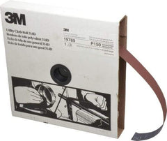 3M - 1" x 50 Yd 150 Grit Aluminum Oxide Cloth Roll - Very Fine Grade, J Weighted Backing - Exact Tool & Supply
