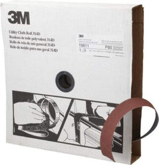 3M - 1-1/2" x 50 Yd 80 Grit Aluminum Oxide Cloth Roll - Medium Grade, J Weighted Backing - Exact Tool & Supply