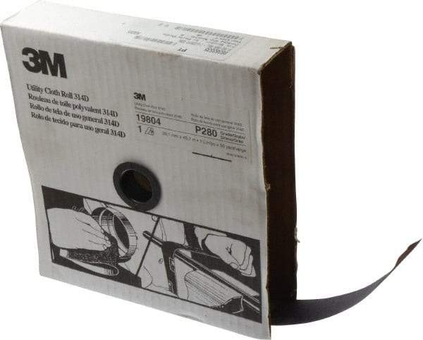 3M - 1-1/2" x 50 Yd 280 Grit Aluminum Oxide Cloth Roll - Extra Fine Grade, J Weighted Backing - Exact Tool & Supply