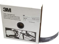 3M - 2" x 50 Yd 220 Grit Aluminum Oxide Cloth Roll - Very Fine Grade, J Weighted Backing - Exact Tool & Supply