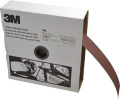 3M - 2" x 50 Yd 240 Grit Aluminum Oxide Cloth Roll - Very Fine Grade, J Weighted Backing - Exact Tool & Supply