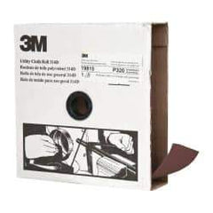 3M - 2" x 50 Yd 320 Grit Aluminum Oxide Cloth Roll - Extra Fine Grade, J Weighted Backing - Exact Tool & Supply