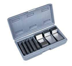 Value Collection - 1 to 30° Angle, 3 Inch Long, Angle Block Set - 45-50 HRC Hardness, Includes 5 Angle Plates 1-5, 3 V-Blocks 10, 15 and 30; 8 Pieces - Exact Tool & Supply