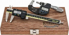 Mitutoyo - 4 Piece, Machinist Caliper and Micrometer Tool Kit - 0 to 6 Inch Caliper, 0 to 1 Inch Micrometer, 0.0001 Inch Graduation - Exact Tool & Supply