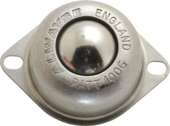 SKF - Oval, Stainless Steel Ball Transfer - 30.5mm Mount Height, 120 Lb. Capacity - Exact Tool & Supply