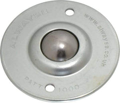 SKF - Round, Carbon Steel Ball Transfer - 14.2mm Mount Height, 120 Lb. Capacity - Exact Tool & Supply