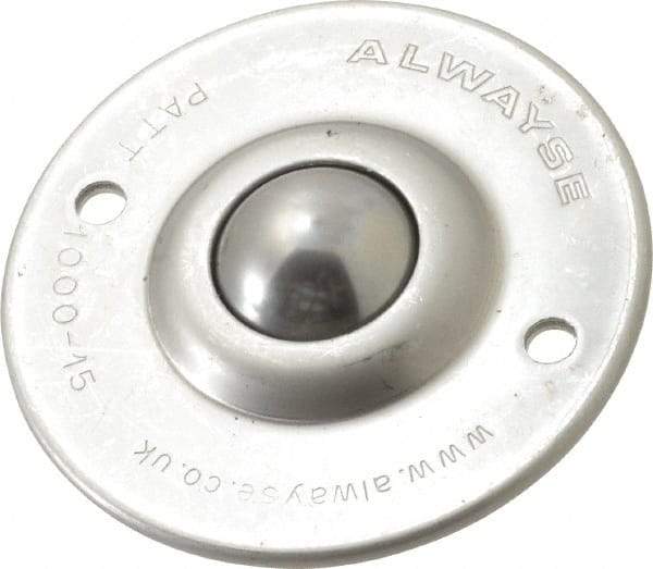 SKF - Round, Stainless Steel Ball Transfer - 14.2mm Mount Height, 120 Lb. Capacity - Exact Tool & Supply