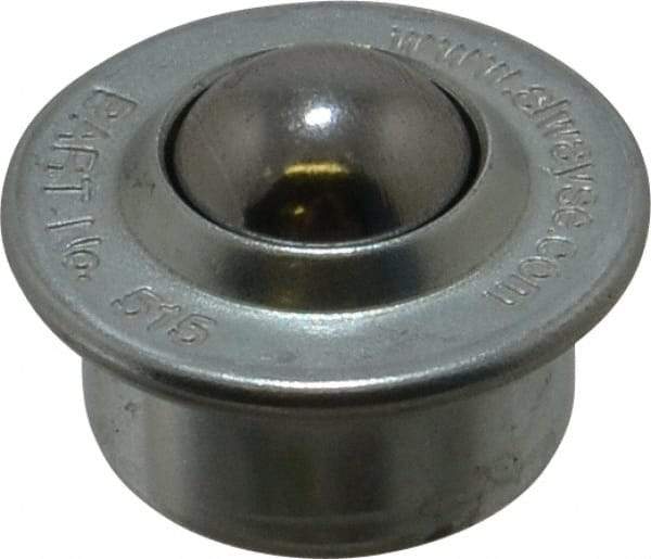 SKF - Round, Carbon Steel Ball Transfer - 9.5mm Mount Height, 100 Lb. Capacity - Exact Tool & Supply