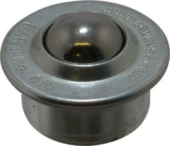 SKF - Round, Carbon Steel Ball Transfer - 9.5mm Mount Height, 100 Lb. Capacity - Exact Tool & Supply