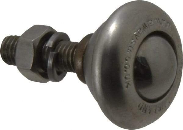 SKF - Round, Stainless Steel Ball Transfer - 24.6mm Mount Height, 55 Lb. Capacity - Exact Tool & Supply