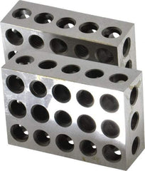 Suburban Tool - 0.0001 Squareness Per Inch, Hardened Steel, 1-2-3 Block with 23 Hole Setup Block - 3/8 - 16 Inch Tapped Hole Size, Sold As Matched Pair - Exact Tool & Supply