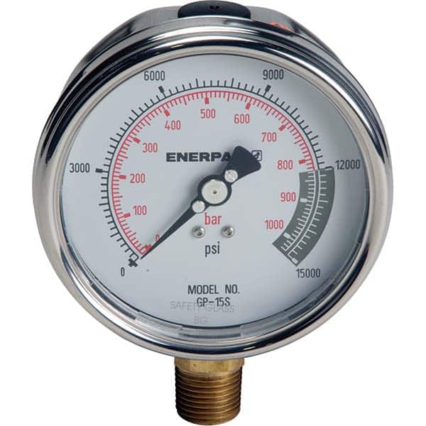 Enerpac - Hydraulic Pressure Gages & Adapters Type: Dry Gauge Pressure Rating: 15000 - Exact Tool & Supply
