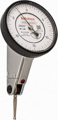 Mitutoyo - 0.06 Inch Range, 0.0005 Inch Dial Graduation, Horizontal Dial Test Indicator - 1.5748 Inch White Dial, 0-15-0 Dial Reading, Accurate to 0.0005 Inch - Exact Tool & Supply